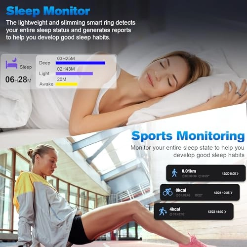 Smart Ring - LED Dispay Screen Heart Rate Sleep Tracker