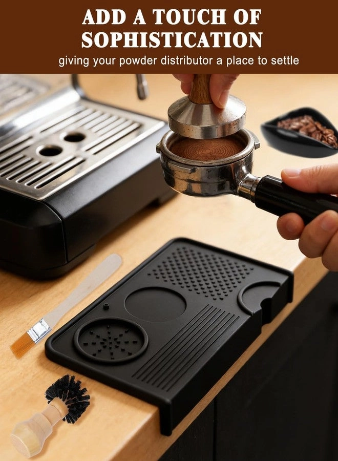 Silicone Tamping Mat - 10″ × 5.5″ Coffee Brush