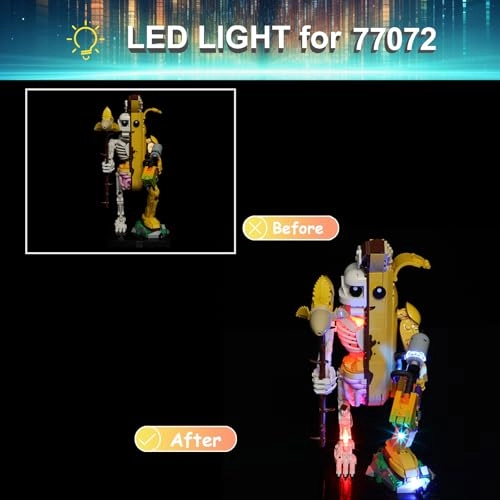 LED Light Kit for LEGO 77072 Peely Bone - USB/Battery Powered LED light only