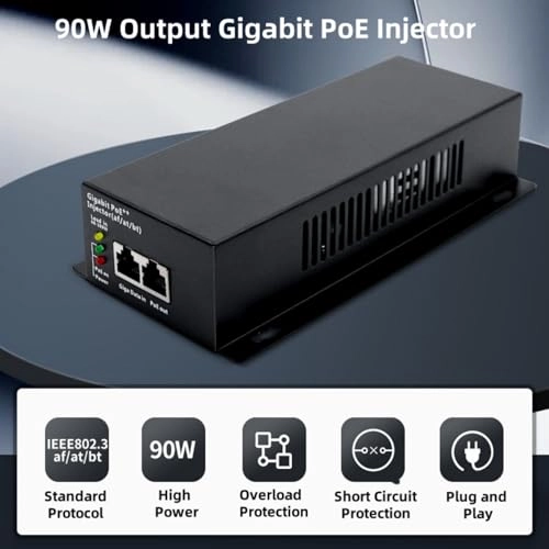 Gigabit PoE Injector - 55V 90W