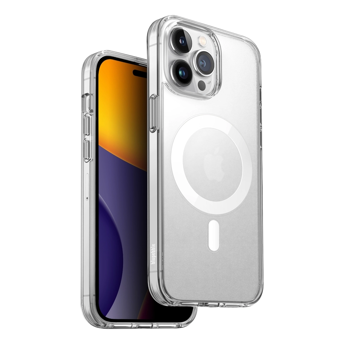 blupebble Crystal Clear Case Hybrid with MagSafe for iPhone 15 Pro Max