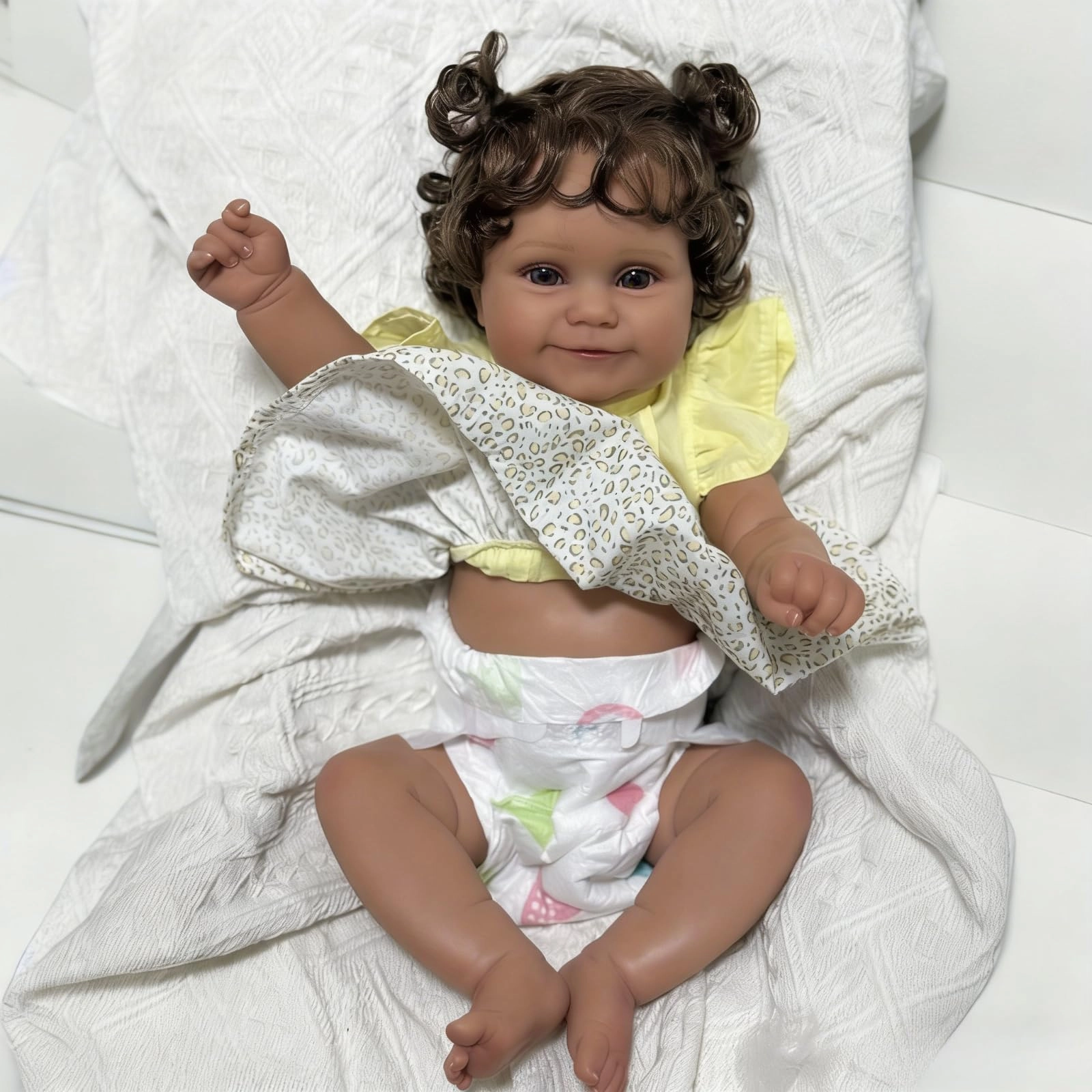GUESSBELLY Reborn Baby Doll - 20inch 50cm Vinyl Black Skin Ages 3+