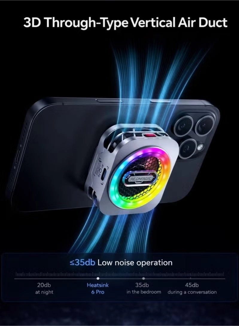 6 Pro Magnetic Phone/Tablet Cooler - 30W Ultra-Cooling 35W Mini GaN Charger Magnetic Mount