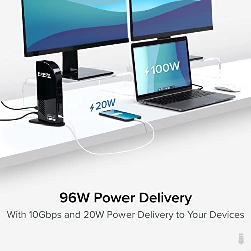 USB C Triple Display Docking Station - USB 3.0 4K 30Hz 1080p 60Hz