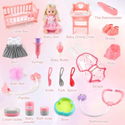 Baby Doll Playset - 14 inch with Accessories