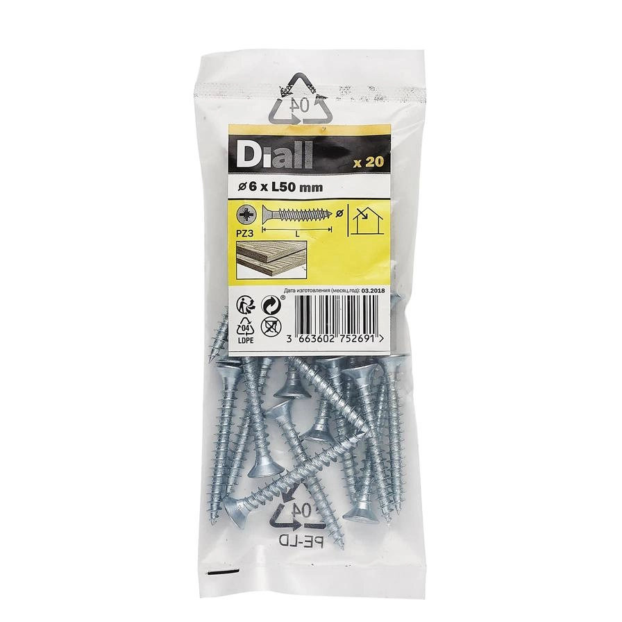 Diall Wood screw - 50 millimeter