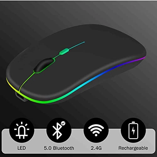 2.4GHz Rechargeable Wireless LED Mouse - Bluetooth
