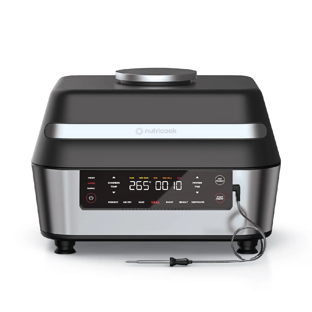 Smart Indoor Grill & Air Fryer - 8.5L + High-Speed Blender - 400W