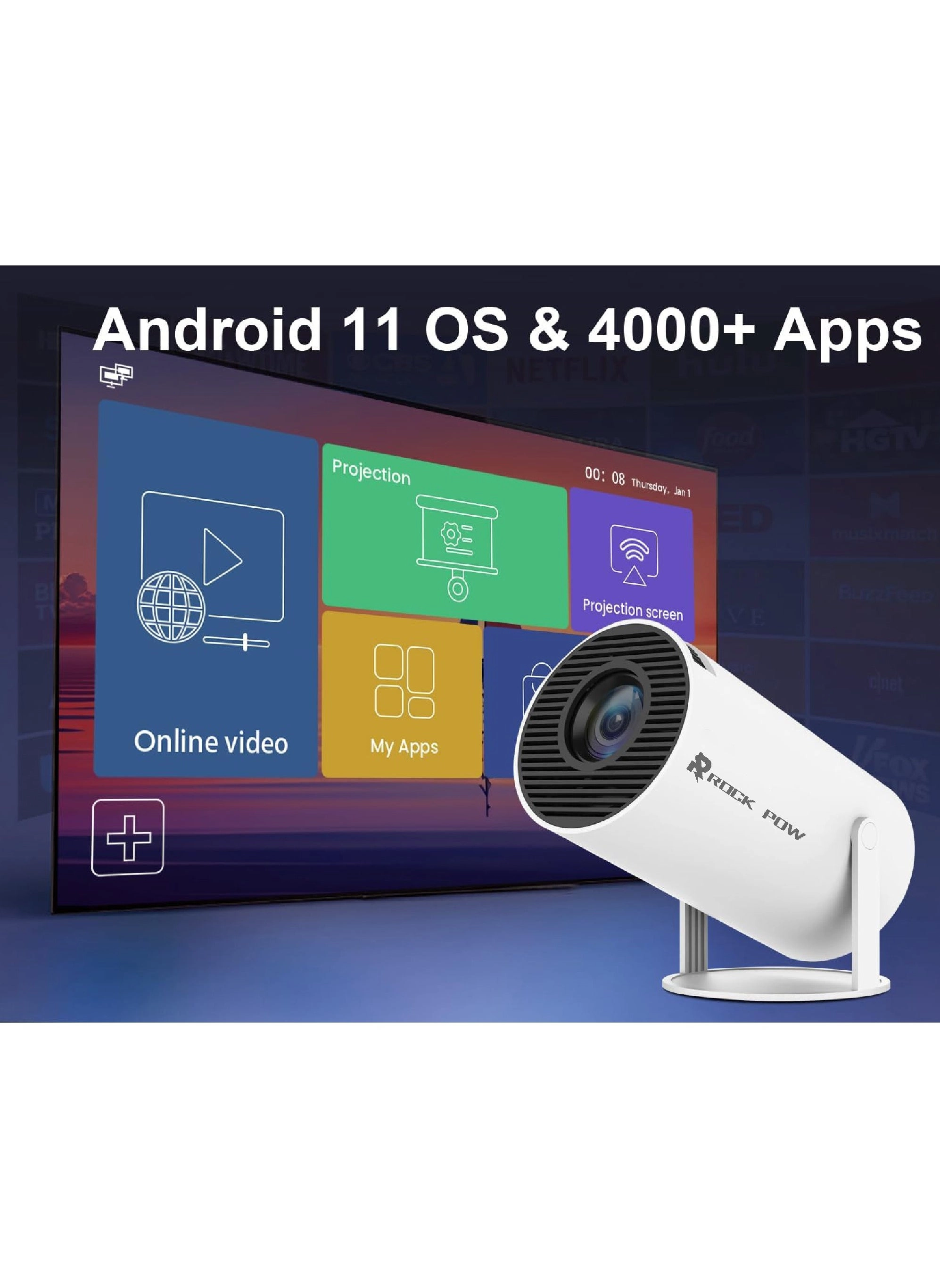 Mini Portable Projector HY300 8000 Lumens