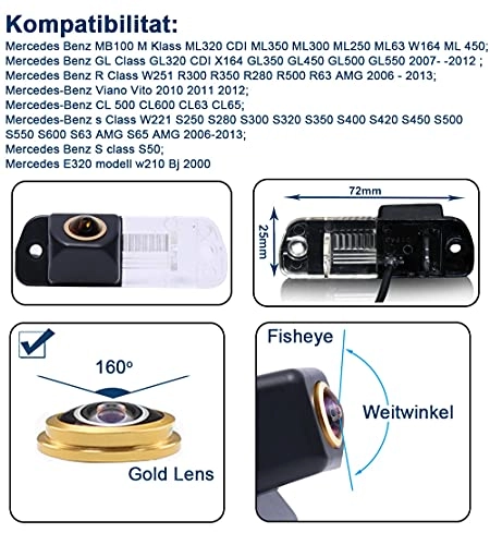 Fisheye car Backup Camera - Wired 1280*720 pixels