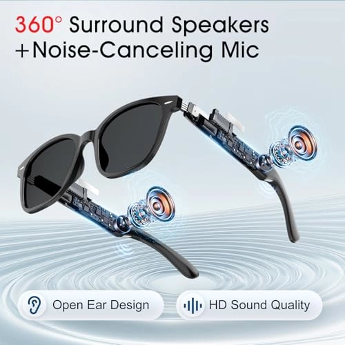 AI Translation Glasses - 140+ Languages Bluetooth Built-in Mic & Speaker
