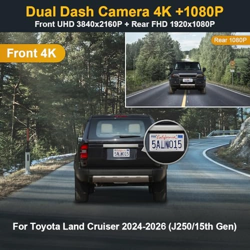 Double Car Cam - 2160P 1080P 30FPS for Toyota Land Cruiser 2024-2025