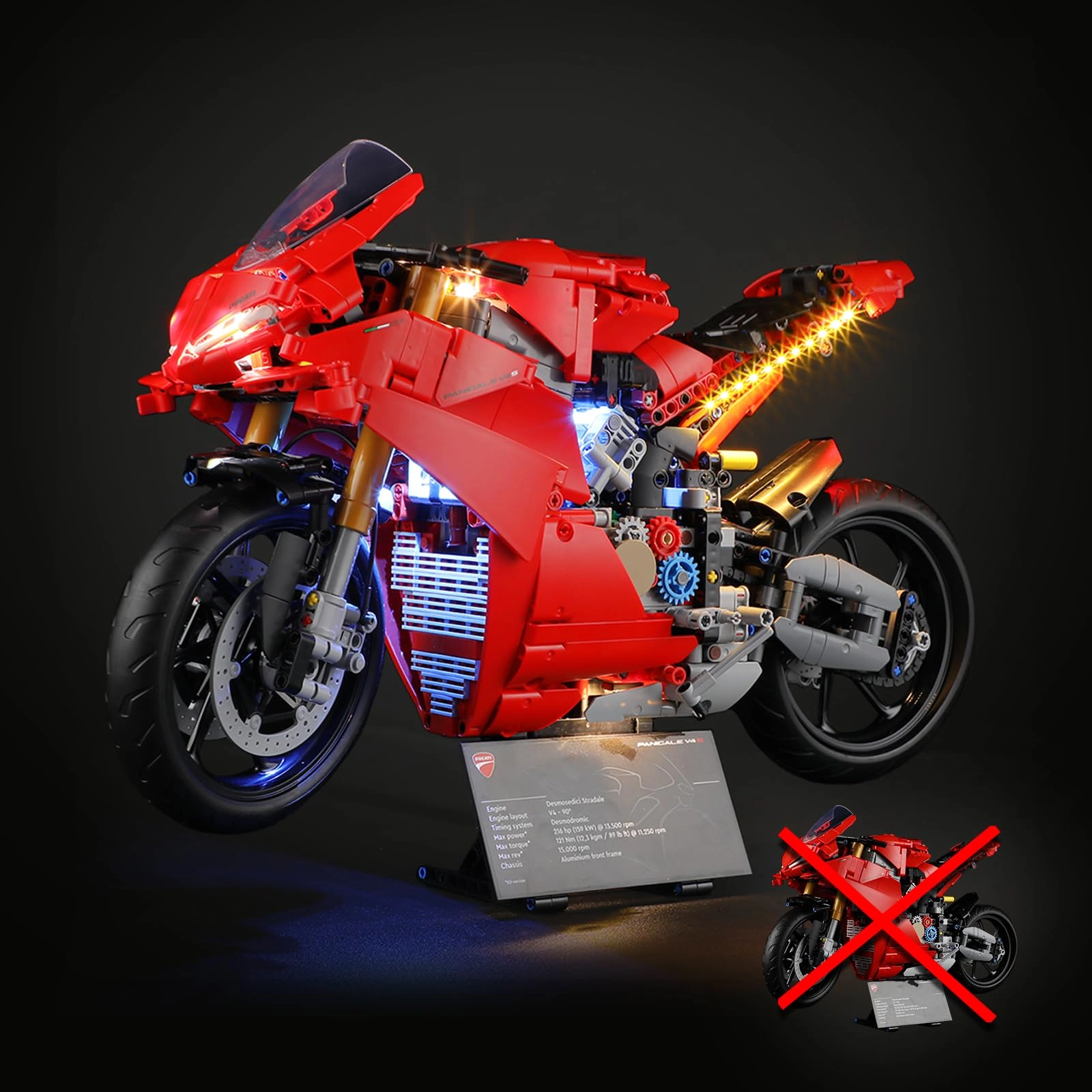 LIGHTAILING LED Lighting Kit for LEGO 42202 Ducati Panigale V4 S Motorcycle - Plastic 1