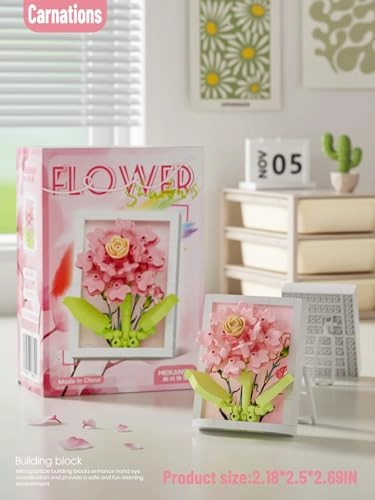 Carnations Mini Flower 3D Picture Frame - 1 pcs