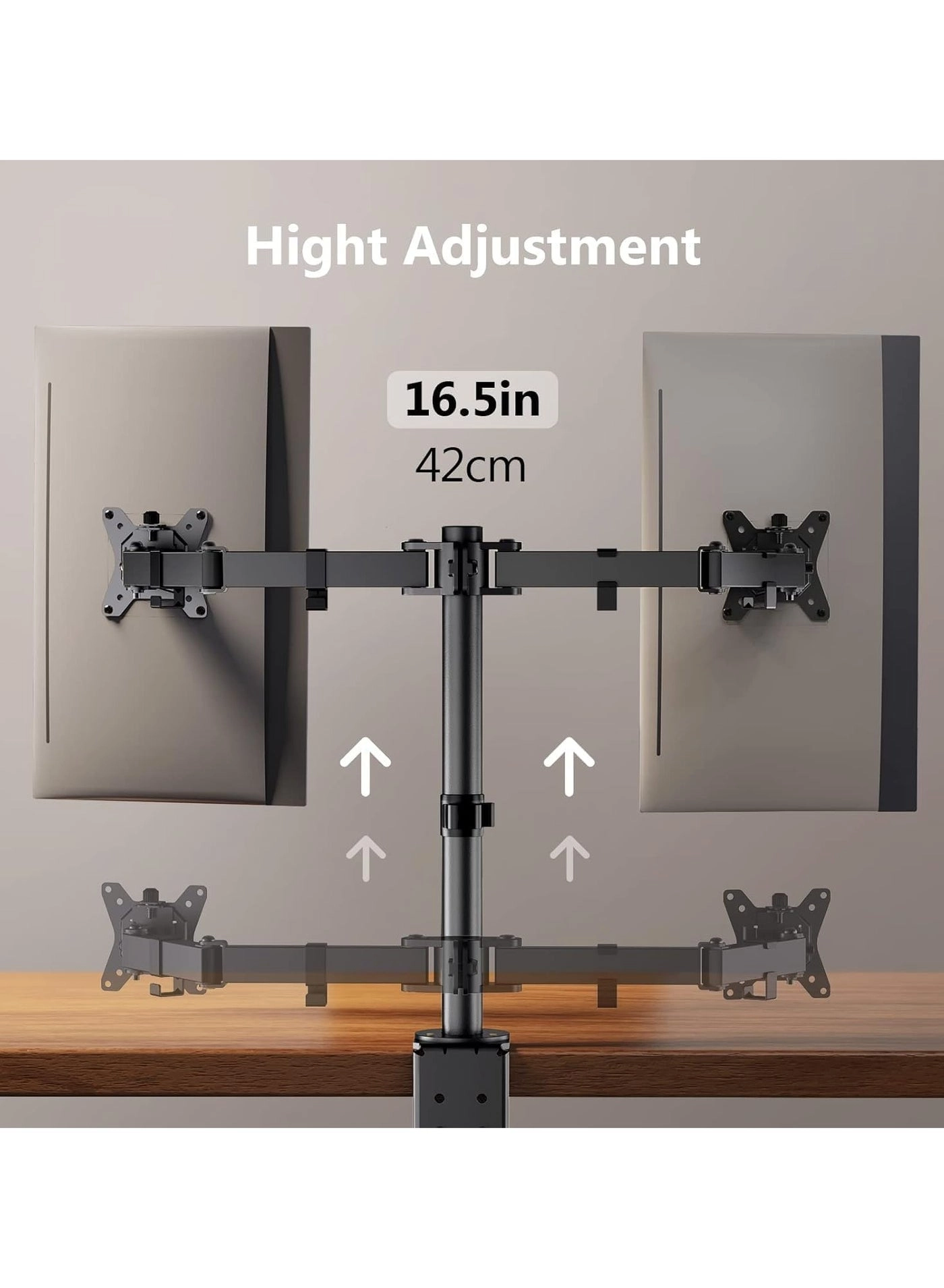 Dual Monitor Stand - 32 Inches 75x75/100x100mm