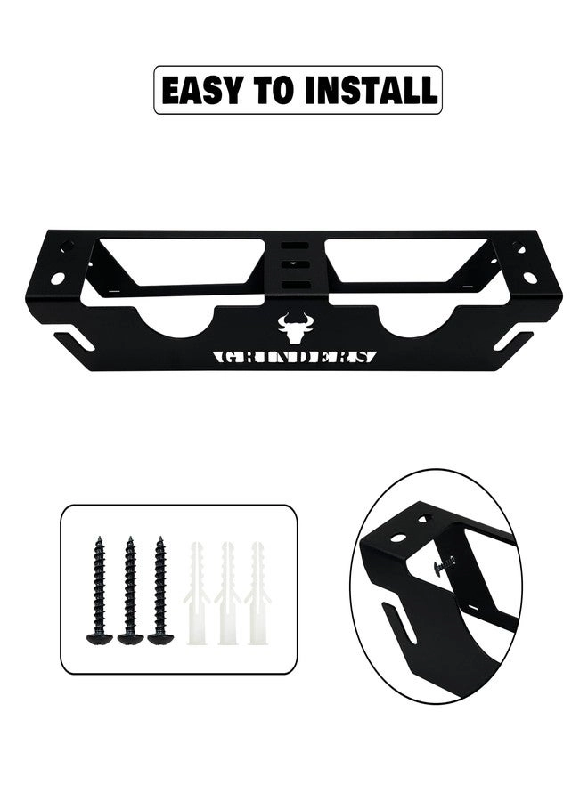 Angle Grinder Stand - Multi-Tool Holder + Bench Grinder Wall Mount - Quick-Install Brackets
