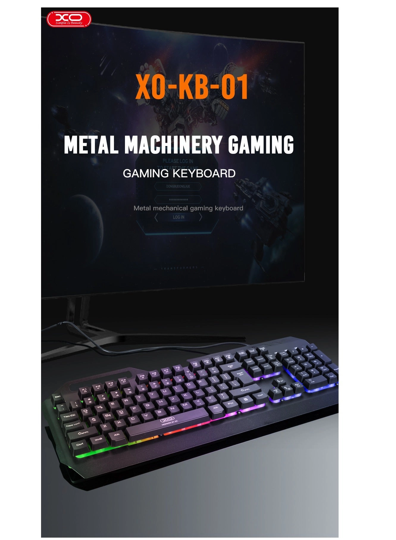 Gaming wired Keyboard With Phone Stand - Wired