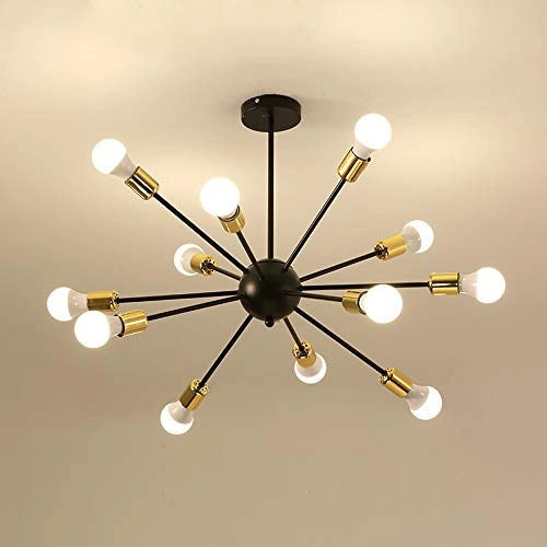 Sputnik Chandelier - 12 Lights Black
