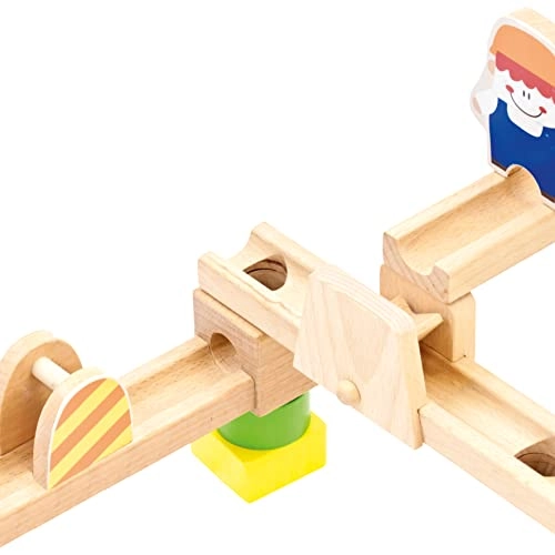Wooden Contruction Marble Run Set - 3 years and up 40 pcs
