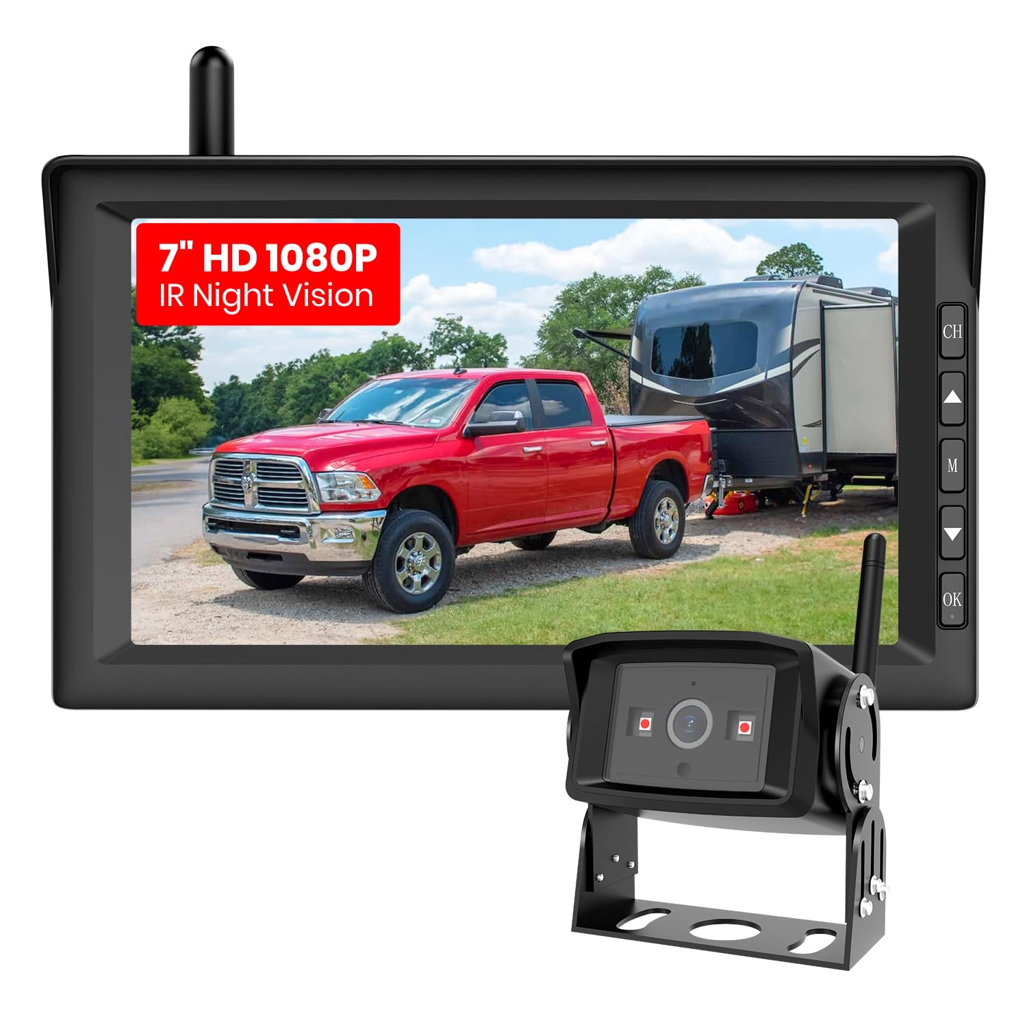 Dual Camera Car Reversing Camera System - Night Vision Wireless 1080p