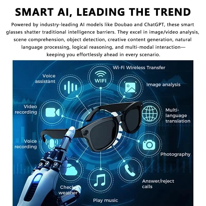 AI Smart Glasses - Real Time Translation Voice Assistant