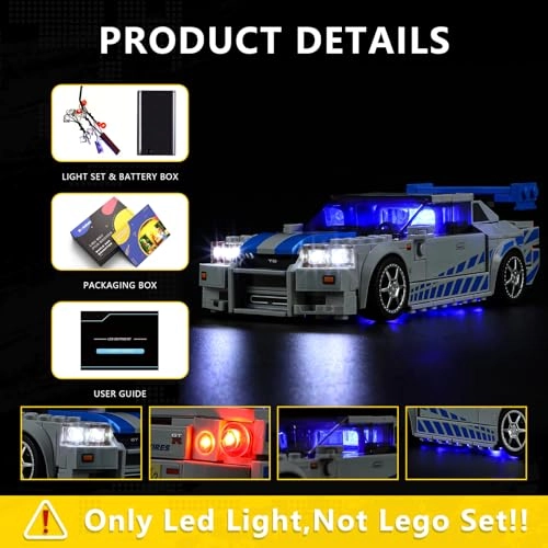 Light Kit for LEGO Speed Champions Nissan Skyline GT-R 76917 - Plastic 1