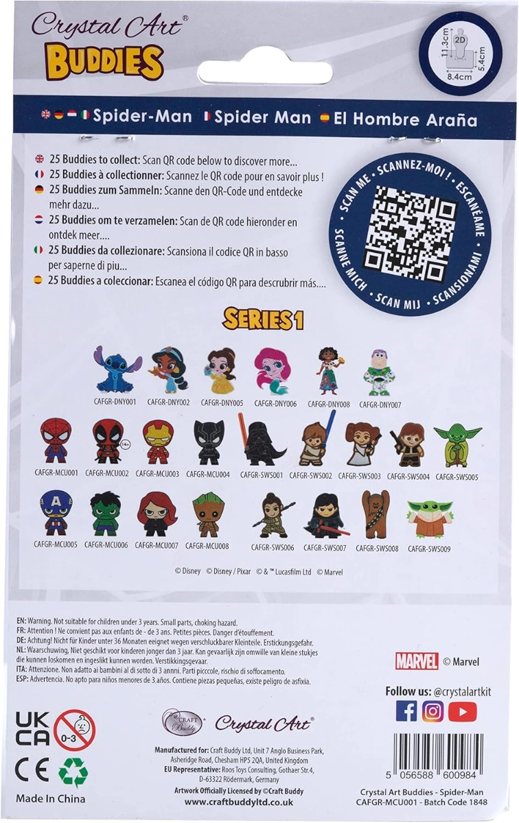 Crystal Art Buddy - Spiderman - 6+ years