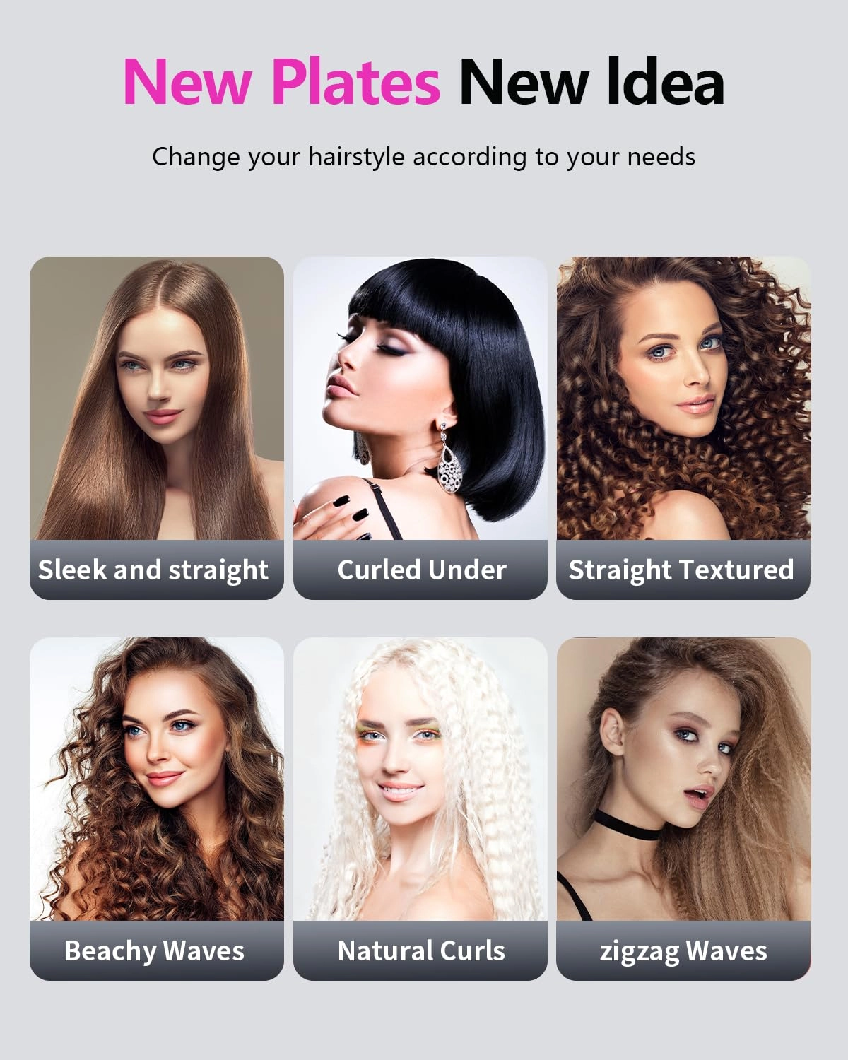 Hair Crimper Waver - 4 Interchangeable Ceramic Plates Auto Temp Control