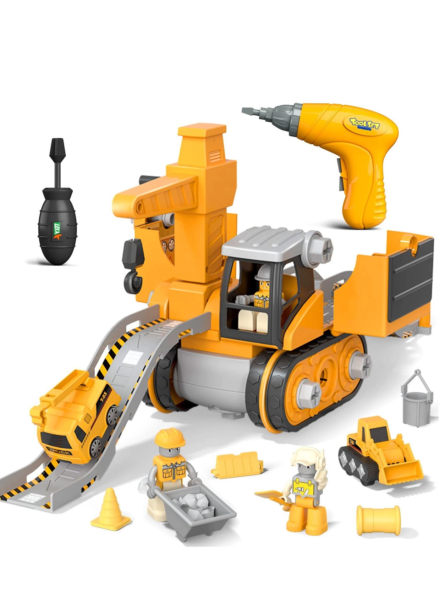Generic Construction Truck Toys - 5-in-1 Take Apart Dinosaur Transform