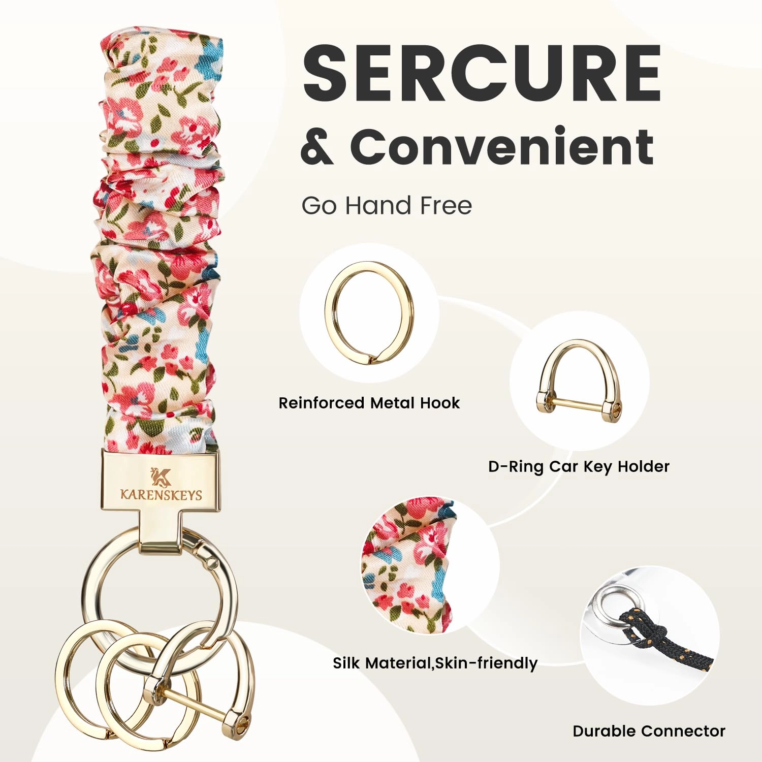 Scrunchie Keychain Wristlet - Colour