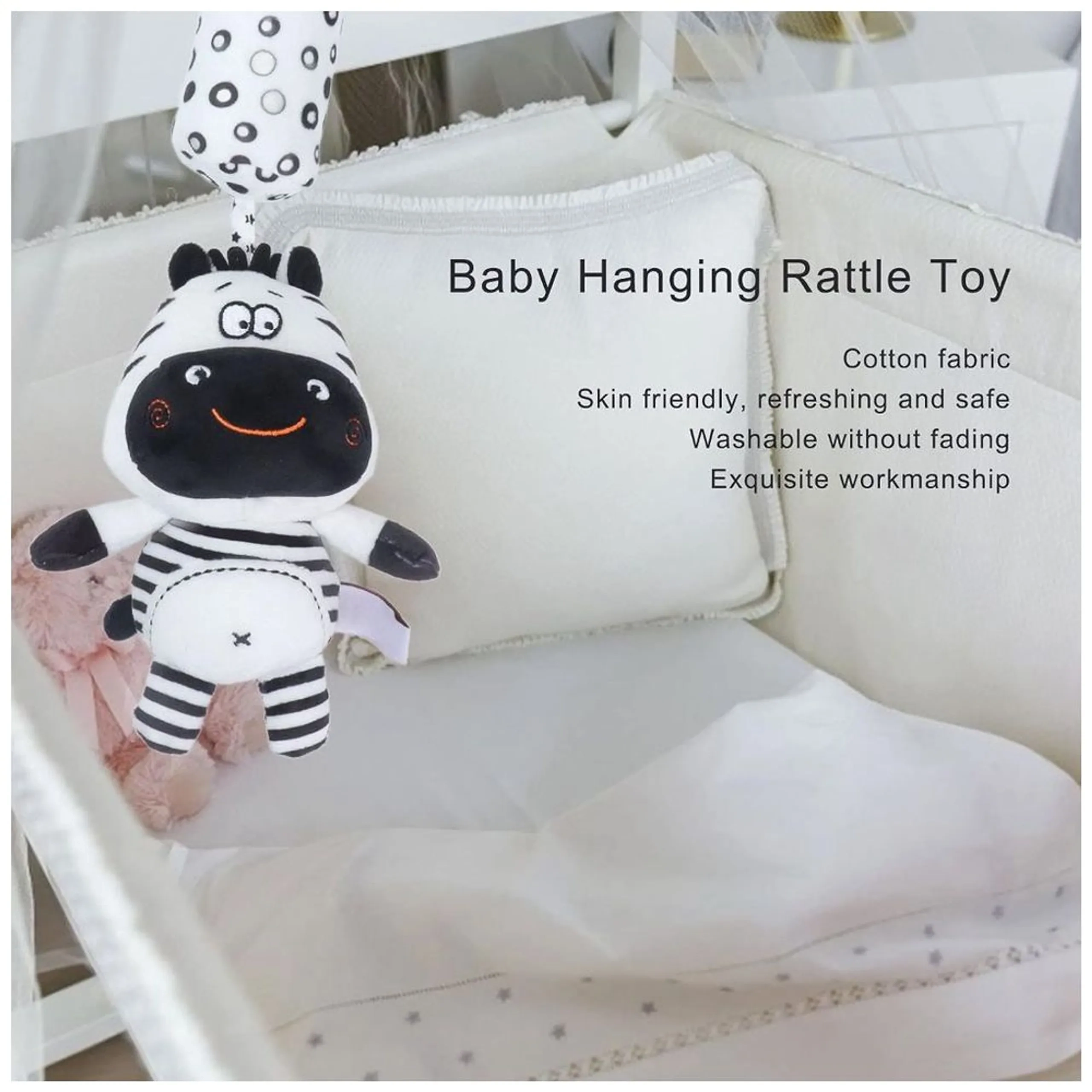 Baby Stroller Plush Hanging Mobile Rattle Toy - Suitable for 3 months and above
