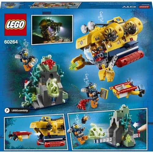City Ocean Exploration Submarine (60264) - Underwater Drone 4 Minifigures