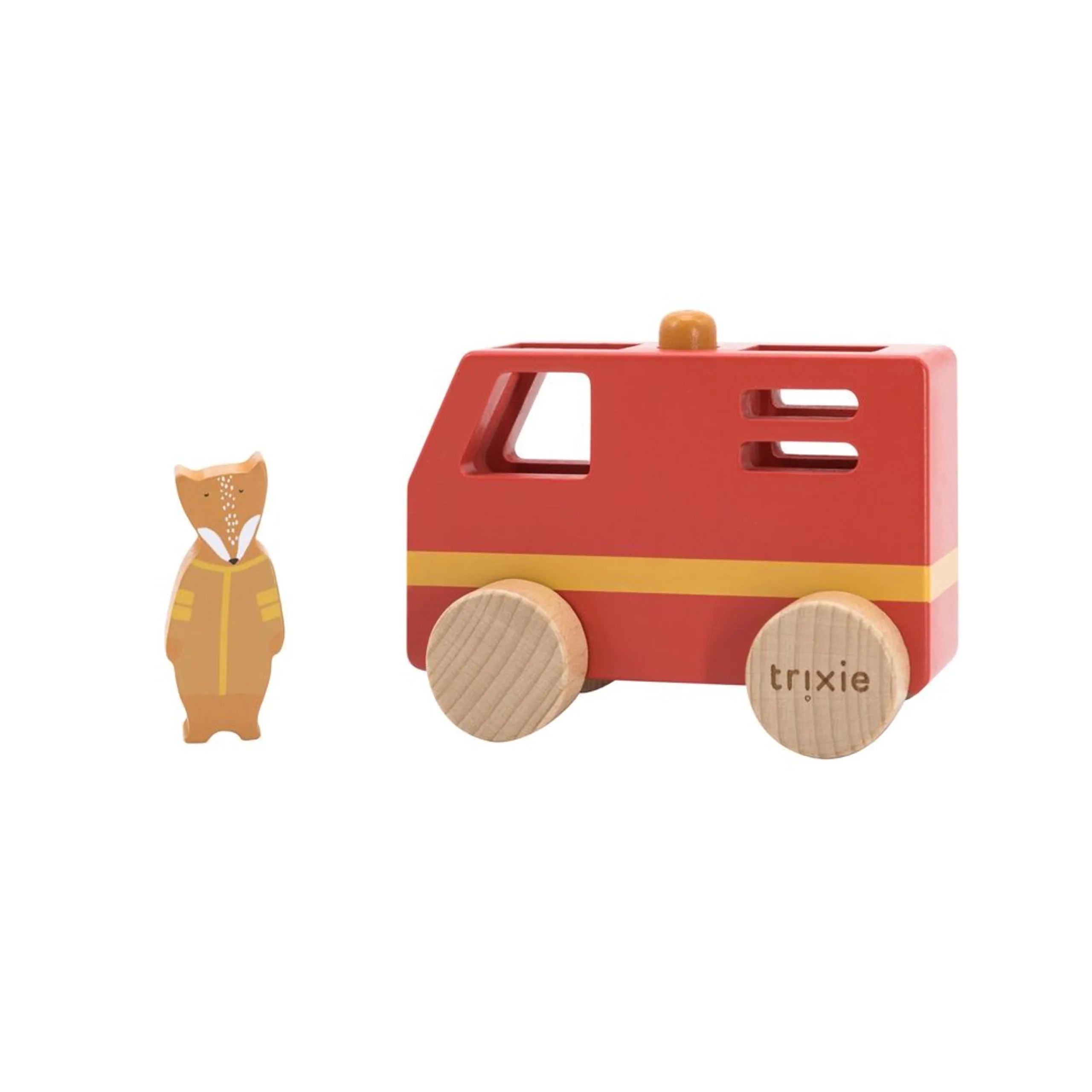 Wooden Fire Truck With Mr. Fox - Suitable for 18 months and above