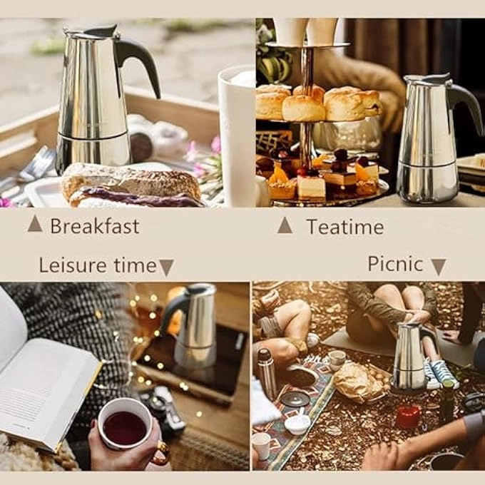 Stovetop Espresso Maker - 450Ml 9 Cup Portable