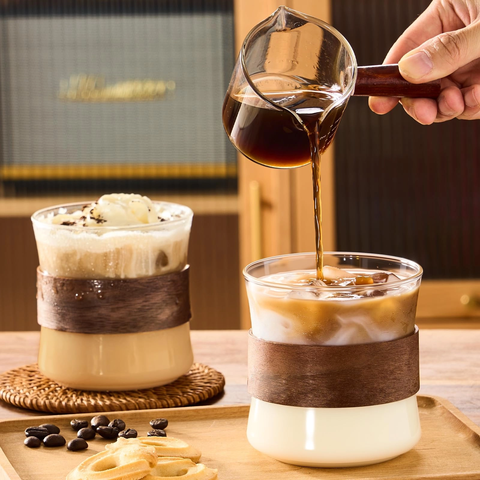 Espresso Cup - 2 pcs Wooden Ring