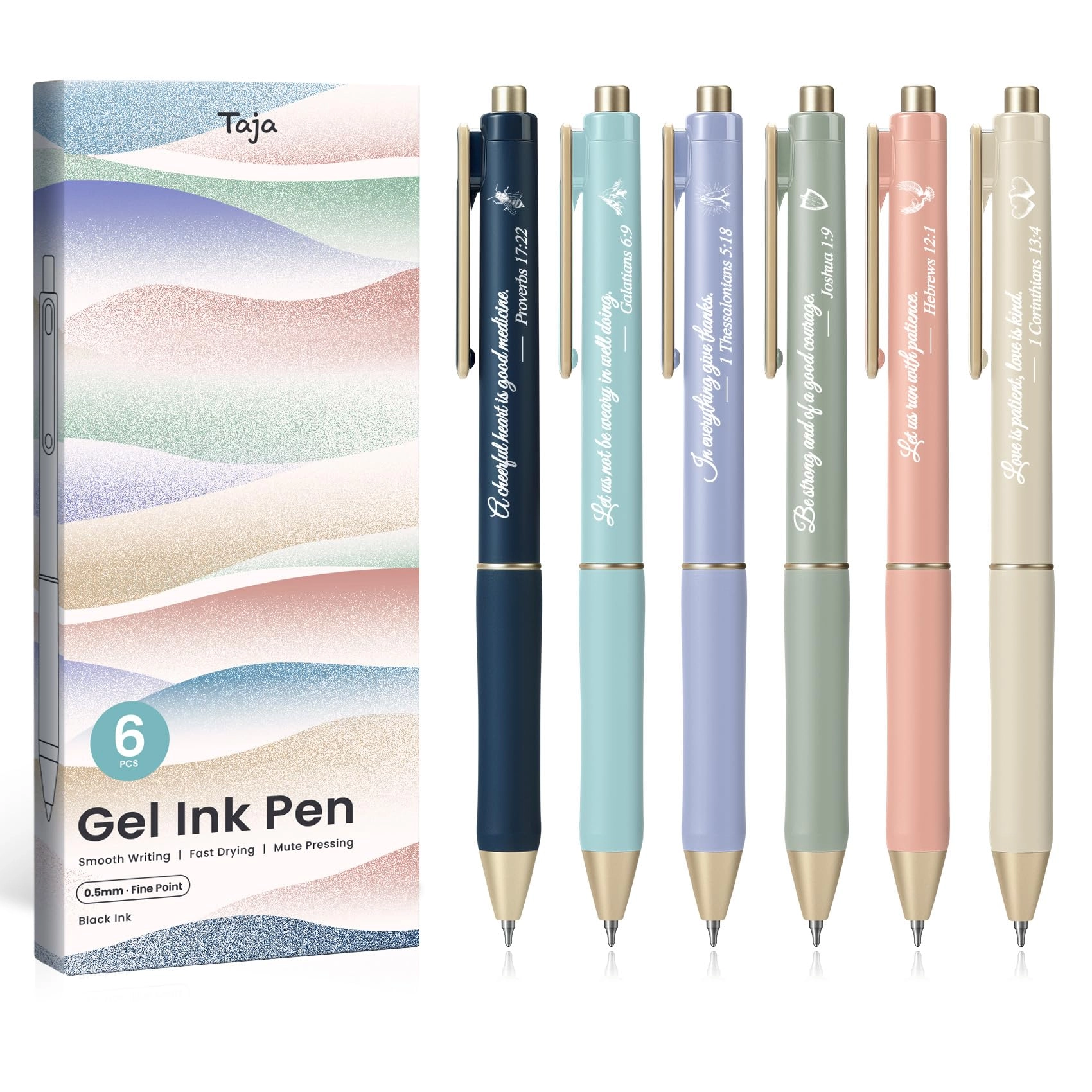 Gel Pens - 6 Pcs 0.5mm