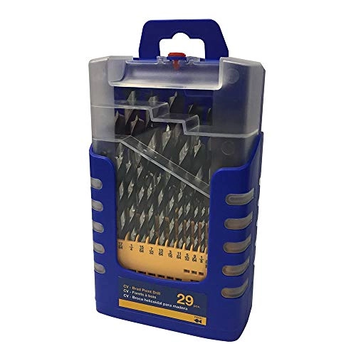 Brad Point Drill Bit Set - Chrome-vanadium 29-Piece 1/16th to 1/2th Inches