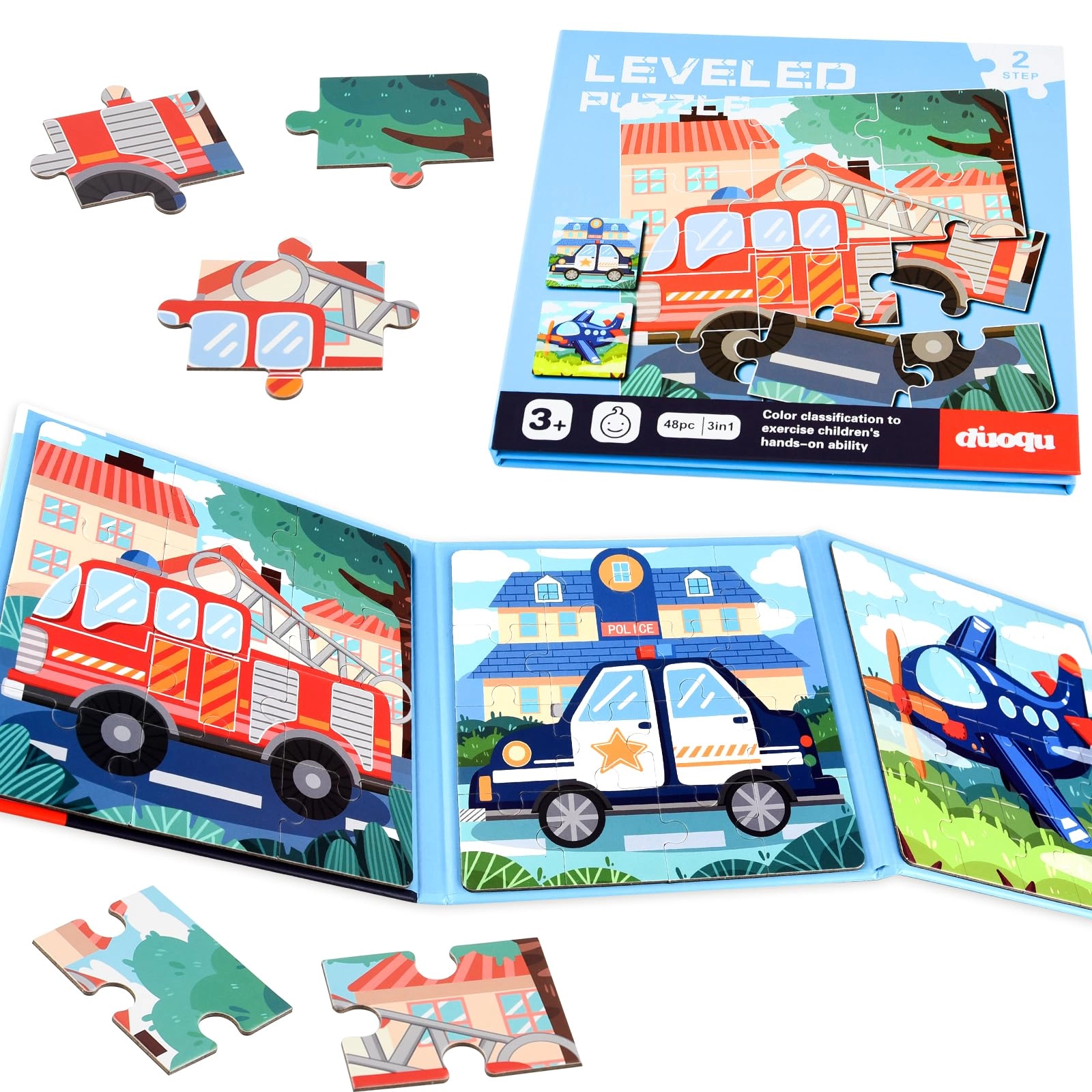 neburora 3-in-1 Educational Puzzle Book - 2-5 48 pieces