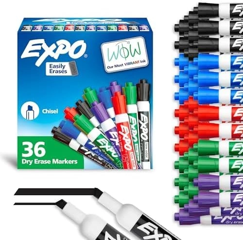 SAZJ9 Dry Erase Marker - Assorted Colors Chisel Tip