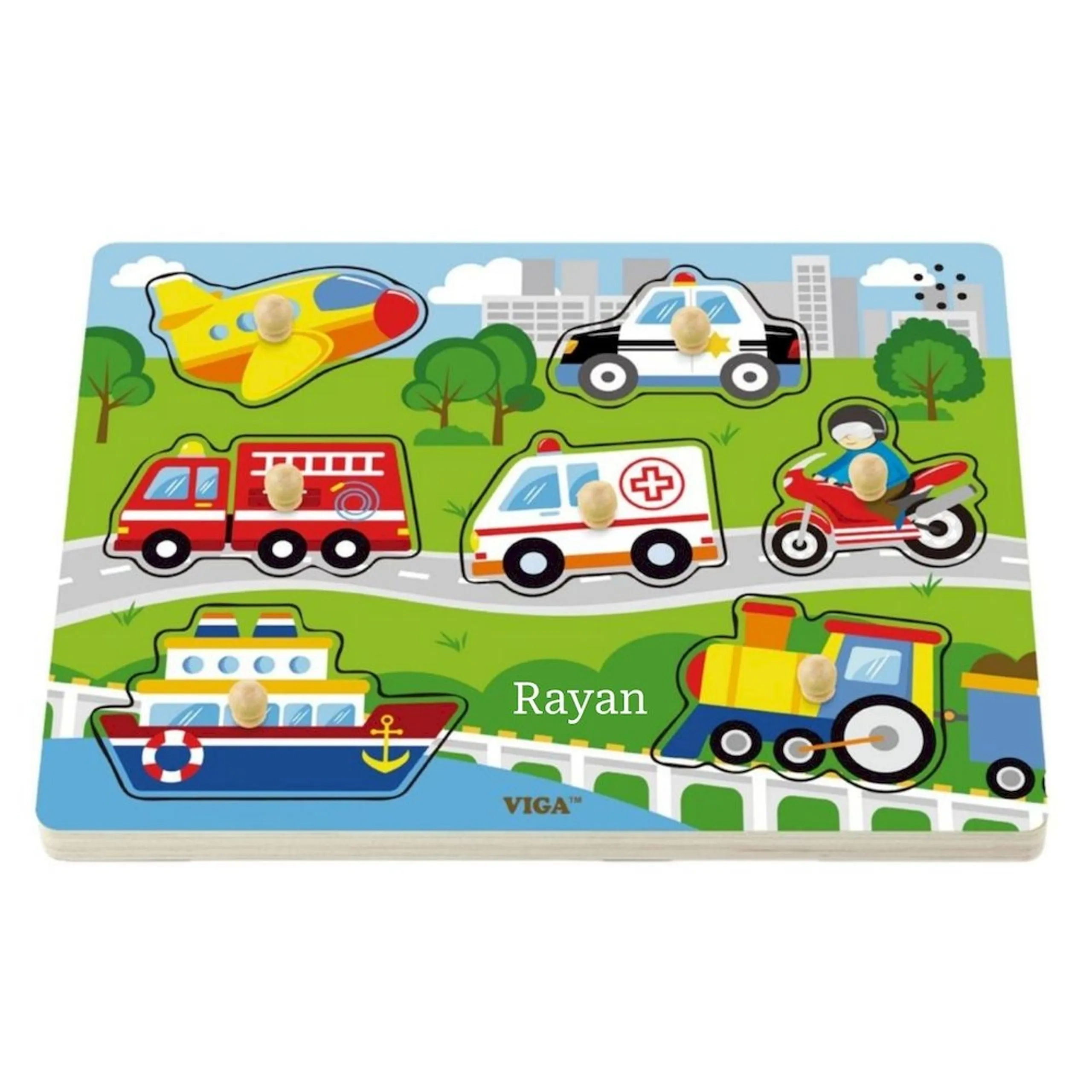 VIGA Sound Puzzle Transportation - 18m+ 7 pieces