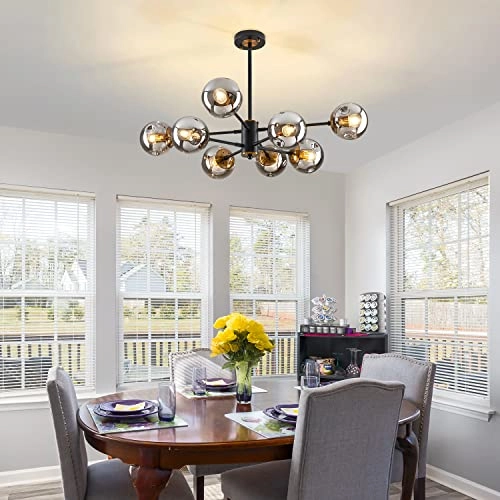 8-Light Sputnik Chandelier - adjustable height:39.2"(includes two 11.8" and two 7.8"rods)