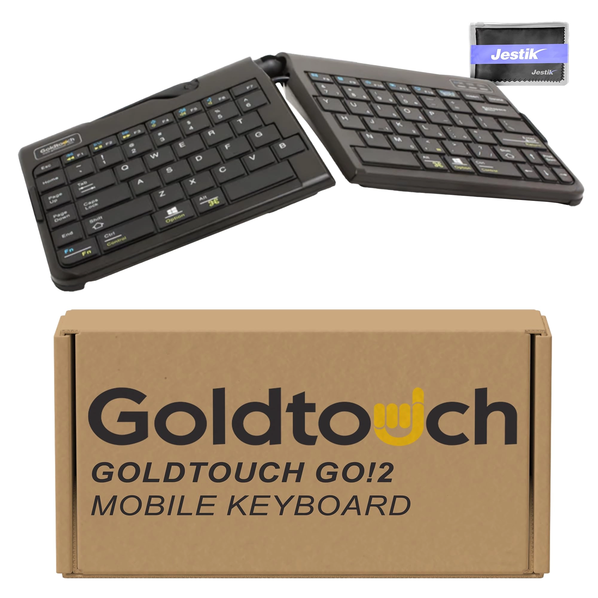 Goldtouch Go!2 + Jestik Microfiber Cleaning Cloth - Wired/Wireless
