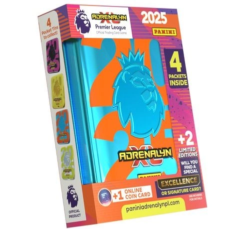 Premier League 2024/25 Adrenalyn XL Pocket Tin - 5 trading packets 2 LIMITED EDITION cards
