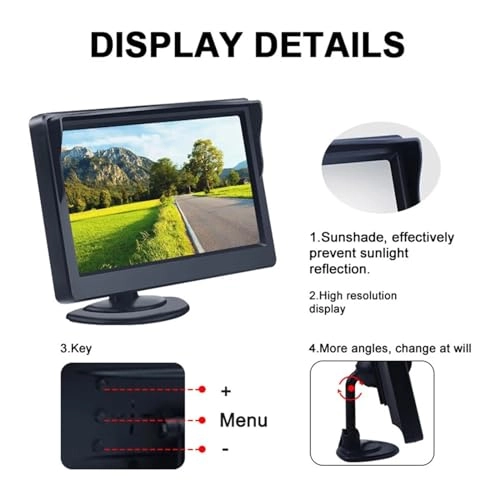Wireless Car Monitor - Night Vision Wireless 480*272 pixels
