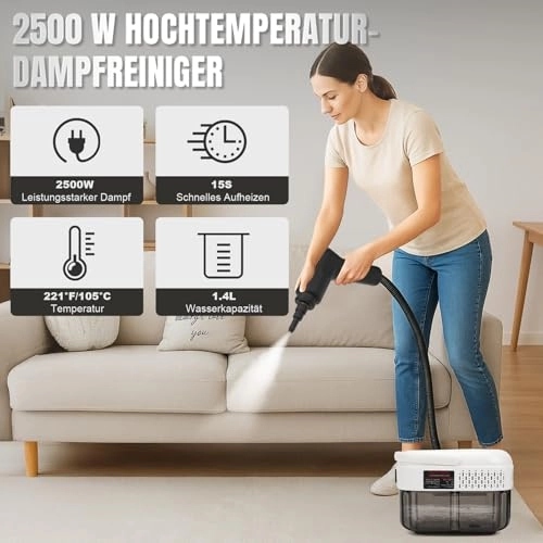 Portable Steam Cleaner - 3 BAR 1.4 Liters