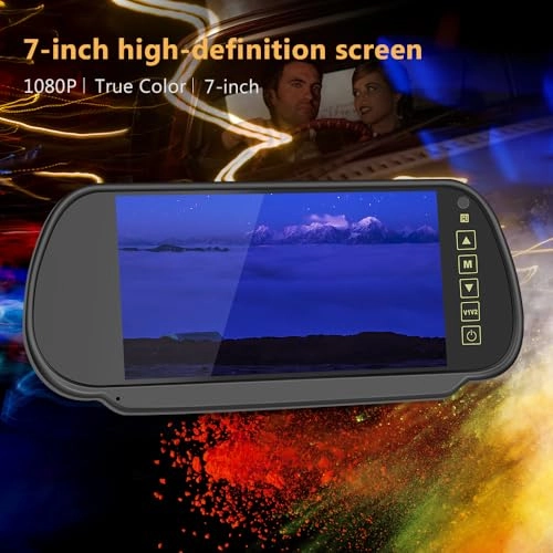 Rear View Mirror Reversing Camera - Night Vision Wired 1080P