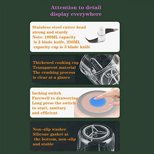 Small Food Chopper - 250ML USB Rechargeable