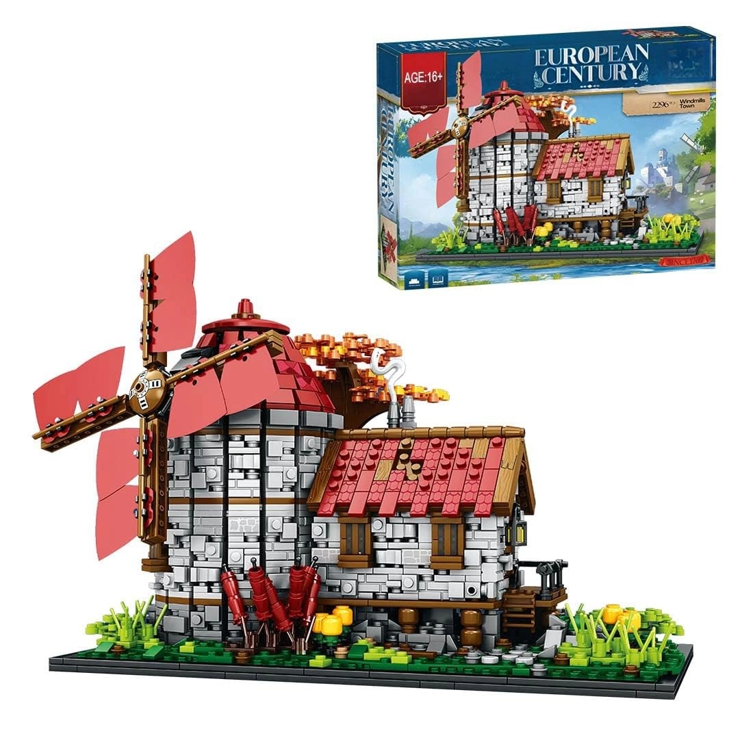 WOWOBONTOY Windmill House Building Blocks Set - 2296pcs