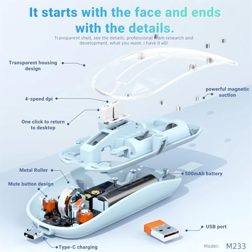 Transparent Magnetic Mouse - Wireless