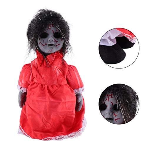 Halloween Scary Doll - Voice Activated Induction Black and red